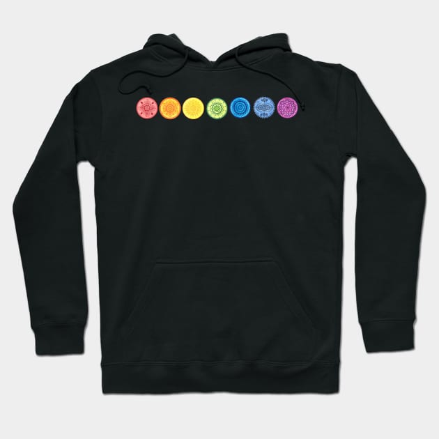 Chakra mandalas horizontally Hoodie by Kunst und Kreatives